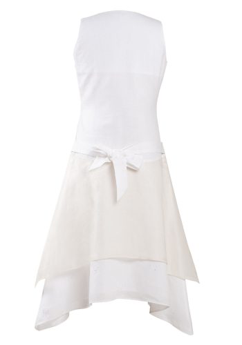 MINC Petite Girls Embroidered Fairy Dress in White Cotton Linen and Silk