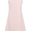 MINC Petite Girls Embroidered Short Dress in Light Pink Linen