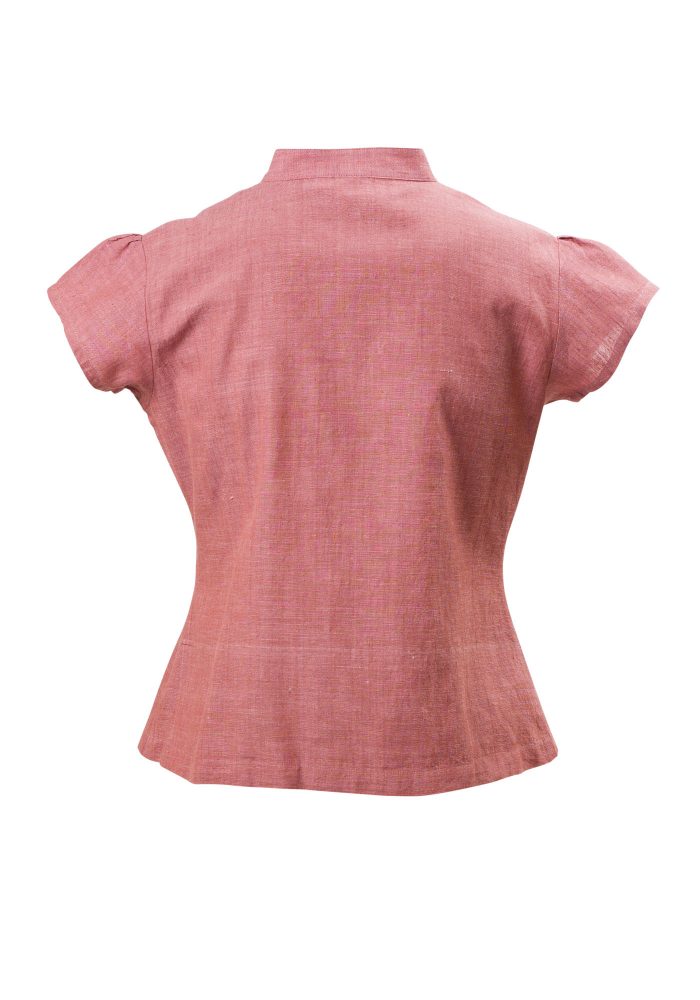 MINC Petite Girls Shirt in Dusty Red Khadi Cotton