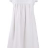 MINC Petite Girls Square Neck Dress in White Stripe Cotton Voile