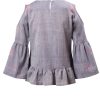 MINC Petite Hand Embroidered Cold Shoulder Top in Khadi Cotton