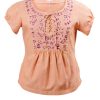 MINC Petite Honey Dew Girls Top In Orange Khadi Cotton