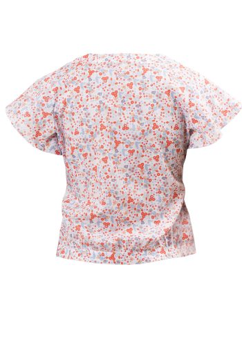 MINC Petite Inset Yoke Girls Short Top in Floral Printed Cotton