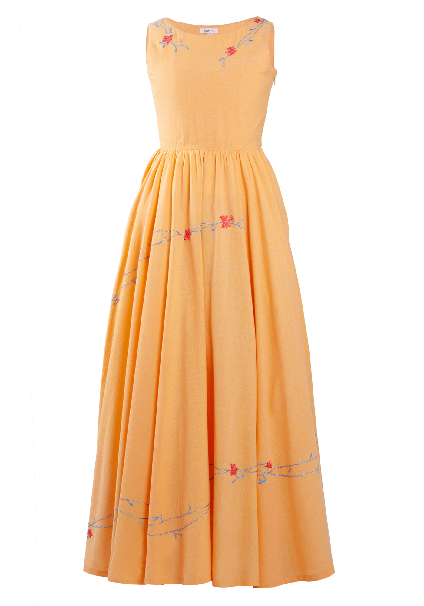 MINC Petite Marigold Girls Long Dress in Yellow Khadi Cotton