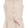 MINC Petite Nomad Girls Short Jacket Dress in Beige Cotton Twill
