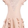 MINC Petite Preppy Girls Embroidered Dress in Dune Beige Linen
