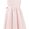MINC Petite Princess Girls Embroidered Short Dress in Lotus Pink Linen