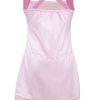 MINC Petite Princess Pink Embroidered Girls Short Dress in Cotton Satin