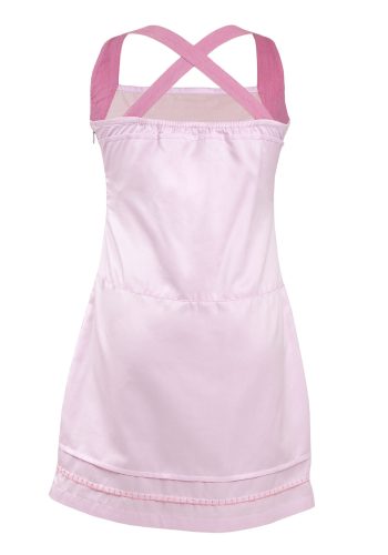 MINC Petite Princess Pink Embroidered Girls Short Dress in Cotton Satin