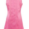 MINC Petite Spring Rose Gathered Yoke Girls Dress in Hot Pink Silk