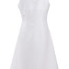 MINC Petite Summer Love Girls Embroidered Short Dress in White Cotton Linen