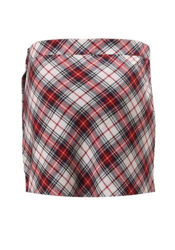 MINC Petite Tartan Girls Skorts in Red, White and Blue Cotton Checks