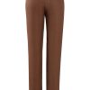MINC Womens Narrow Trousers in Brown Linen