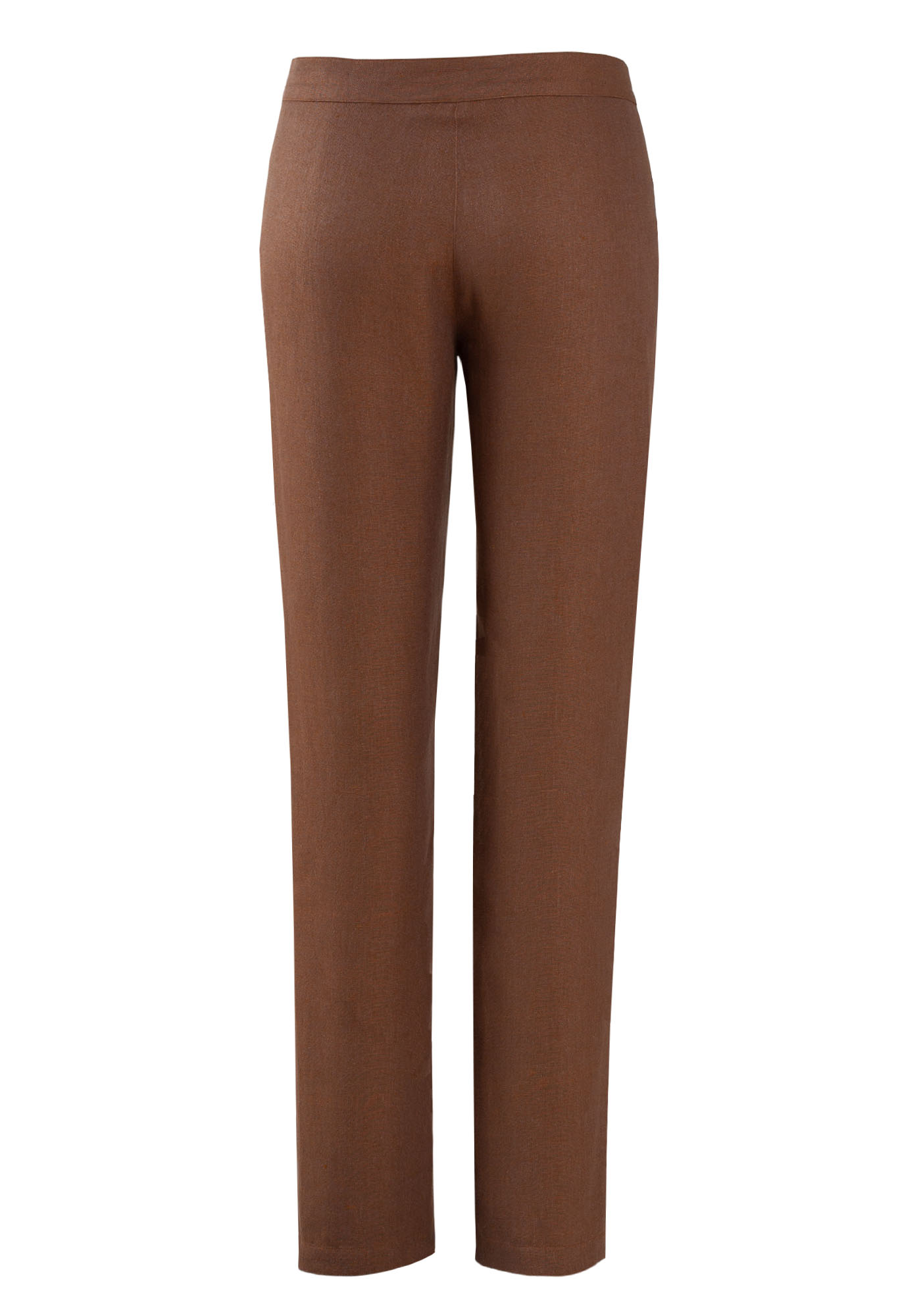 MINC Womens Narrow Trousers in Brown Linen