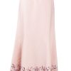 MINC couture fashion Ankle Length Embroidered Skirt in Pearly Pink Linen
