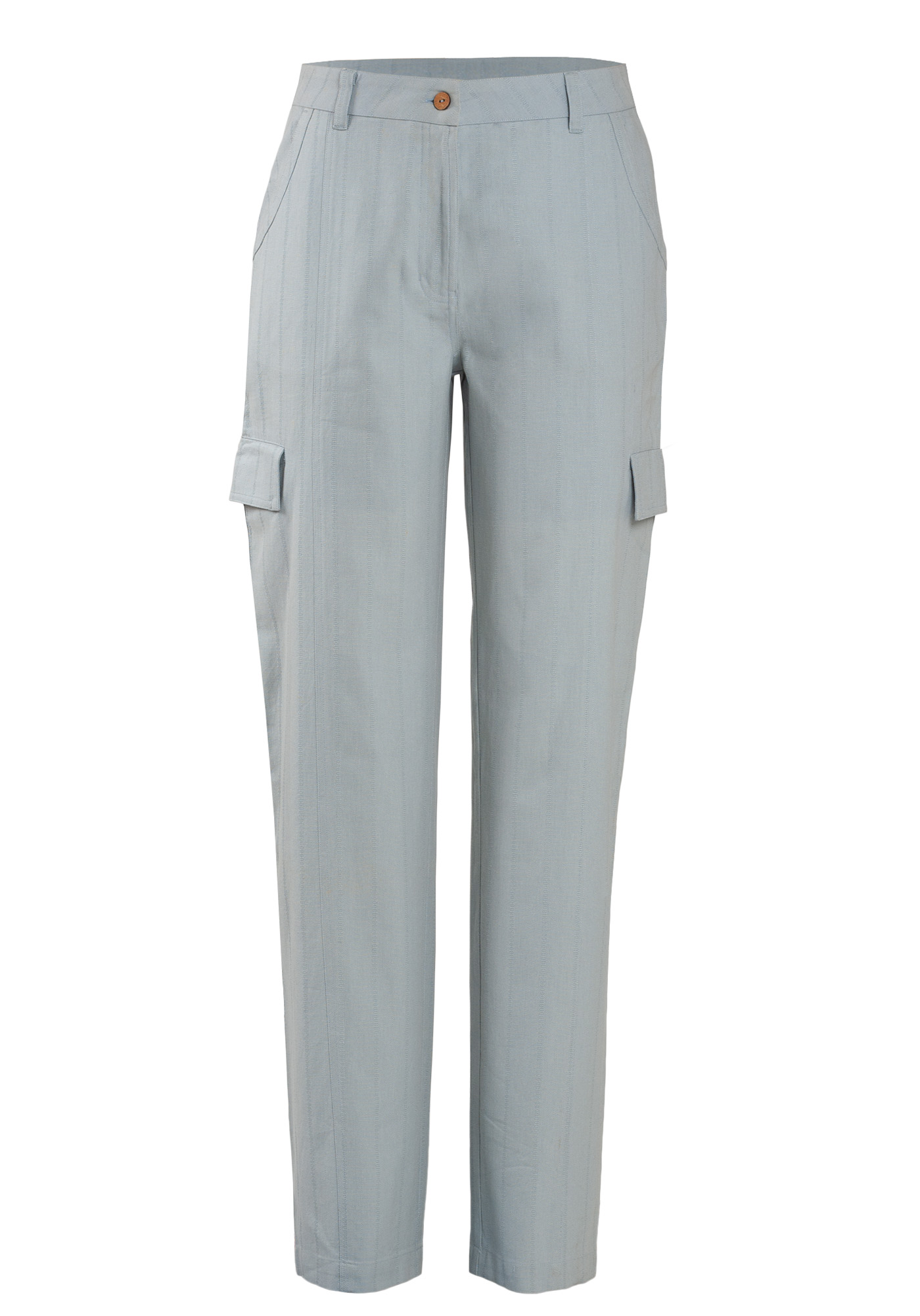 MINC eco friendly fashion womens Cargo Style Woven Cotton Trousers in Sky Blue