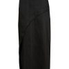 MINC ecofashion Asymmetric Ankle Length Skirt in Black Silk