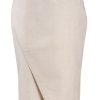 MINC ecofashion Asymmetric Knee Length Skirt in Off-White Linen