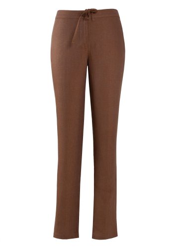 MINC ecofashion Womens Narrow Trousers in Brown Linen