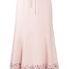 MINC womens ecofashion Ankle Length Embroidered Skirt in Pearly Pink Linen