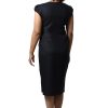 MINC Asymmetric Embroidered Little Black Linen Dress