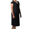 MINC Asymmetric Embroidered Short Dress in Black Linen Dress