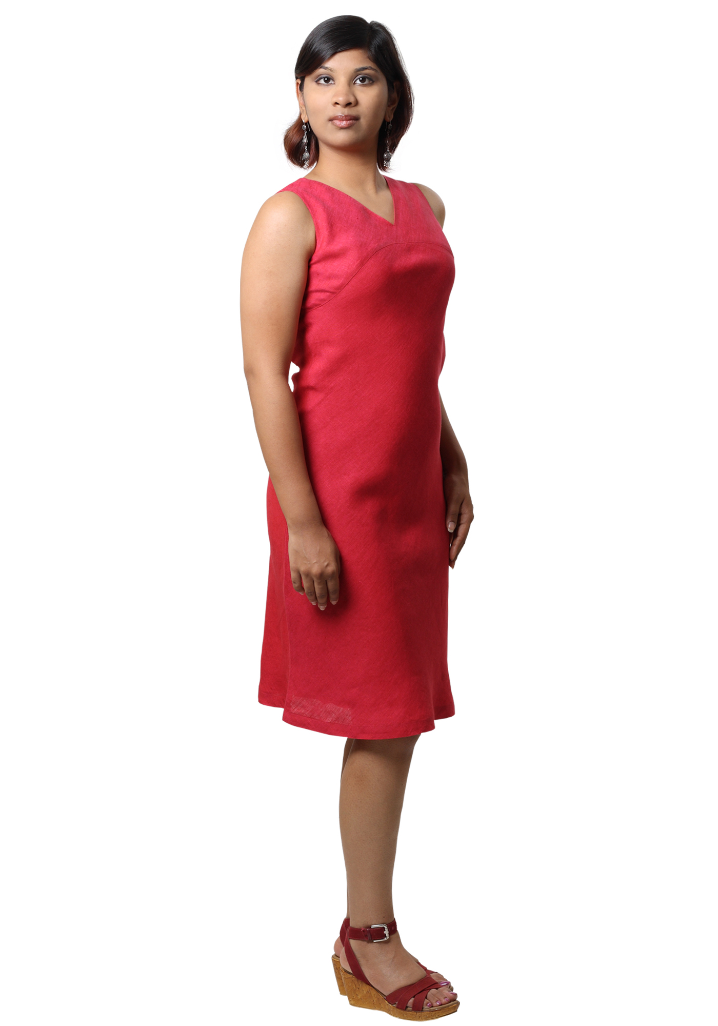 MINC Couture Pamela Short Dress In Fuchsia Linen