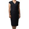 MINC Ecofashion Asymmetric Embroidered Little Black Linen Dress
