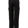 MINC Petite Athletic Girls Trousers in Black Cotton Linen