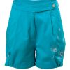 MINC Petite Blue Lagoon Embroidered Girls Shorts in Cotton Twill