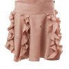 MINC Petite Frosted Almond Embroidered Girls Ruffle Skirt in Beige Linen