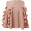 MINC Petite Frosted Almond Embroidered Girls Skirt in Beige Linen