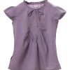 MINC Petite Gathered Yoke Girls Top in Purple Khadi Cotton