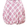 MINC Petite Girls Bubble Skirt in White, Pink and Blue Checks Cotton