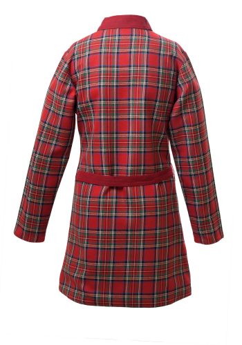 MINC Petite Girls Inversible Dressing Jacket in Red Checked Cotton