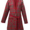 MINC Petite Girls Reversible Dressing Jacket in Red Checked Cotton