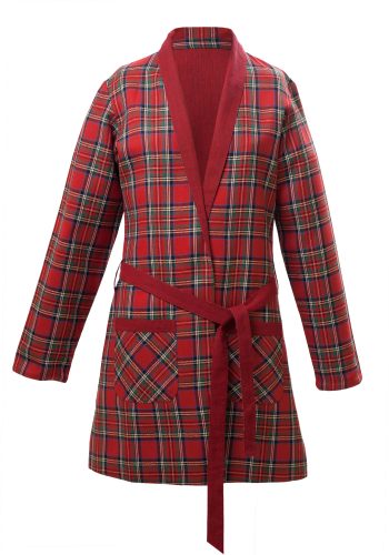 MINC Petite Girls Reversible Dressing Jacket in Red Checked Cotton