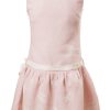 MINC Petite Girls Sleeveless Embroidered Gathered Dress in Pink Linen