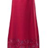 MINC Petite Raspberry Sorbet Girls Embroidered Skirt in Fuchsia Linen