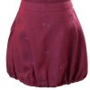 MINC Petite Sangria Girls Bubble Skirt in Wine Purple Linen