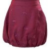 MINC Petite Sangria Girls Embroidered Bubble Skirt in Wine Purple Linen