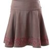 MINC Petite Spring Embroidered Girls Short Skirt in Gray Khadi Cotton
