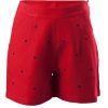 MINC Petite Strawberry Girls Embroidered Polka Dot Shorts in Red Linen
