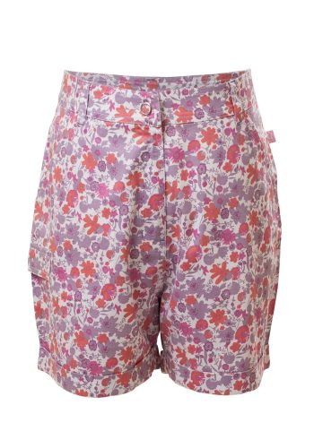 MINC Petite Tropical Safari Girls Roll Back Cuff Shorts in Printed Cotton