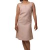 MINC Pleated Short Dress in Dune Beige Linen