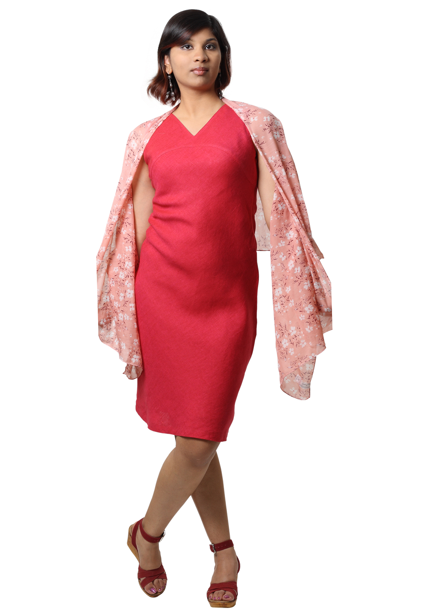 MINC Womens high fashion Pamela Short Dress In Fuchsia Linen