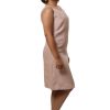 MINC ecofriendly Womens Pleated Short Dress in Dune Beige Linen