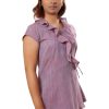 MINC Eco Fashion Asymmetric Ruffle Neck Top in Purple Khadi Cotton