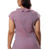 MINC Eco Friendly Smart Casuals Asymmetric Ruffle Neck Top in Purple Khadi Cotton