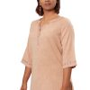 MINC Ecofashion Embroidered Kurti in Beige Khadi Cotton